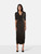 Burberry Black Ruched Stretchy Midi Dress