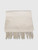 Max Mara Ecru Logo Embroidered Fringed Scarf