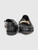 Dear Frances Black Leather Gold Buckle Loafers