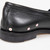 Dear Frances Black Leather Gold Buckle Loafers