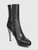 Sergio Rossi Black Leather Mid Calf Heeled Boots