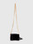 Shanghai Tang Black Leather & Fur Crossbody Bag