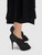 Valentino Garavani Black Suede Peep Toe Bow Heels