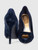Alexander McQueen Navy Velvet Peep Toe Heels