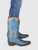 The Frye Company Blue Leather & Python Cowboy Boots