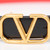 Valentino Garavani Red & Black Leather V Reversible Belt