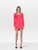 Balmain Neon Pink Square Neck Button Detail Dress