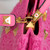 Valentino Garavani Pink Roman Stud Knit Top Handle Bag