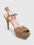 Stuart Weitzman Gold Suede Platform Sandals