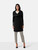 Club Monaco Black Wool & Lamb Leather Trim Coat