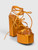 Paris Texas Orange Metallic Leather Platform Sandals
