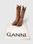 Ganni Brown Leather Embroidered Western Boots