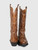 Ganni Brown Leather Embroidered Western Boots