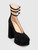 Chloé Black Suede Loti Platform Pumps
