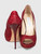 Jimmy Choo Red Glitter Platform Heels