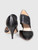 Tod's Black Leather Elastic Strap Heels