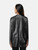 Totême Black Croco Embossed Leather Blazer