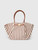 DeMellier White & Brown Striped New York Tote
