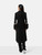 John Galliano Black Wool Fox Fur Cuff Long Coat