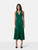 Three Graces London Green Midi Rose Dress