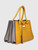 Miu Miu Two Tone Leather Medium Madras Tote Bag
