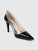 Prada Black & Silver Patent Leather Pumps