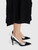 Prada Black & Silver Patent Leather Pumps
