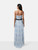 Self-Portrait Baby Blue Floral Crepe Dress