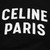 Céline Black Logo Print Mid Sleeve Top