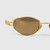 Second Hand Gucci Gold Metal Oval Logo Sunglasses