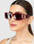 Céline Burgundy Triomphe Rectangular Sunglasses