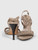Burberry Taupe Ruffled Leather Heeled Sandals