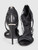 Burberry Black Strappy Leather Heeled Sandals