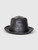 Borsalino  Black Leather Fedora Hat