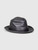 Borsalino  Black Leather Fedora Hat