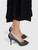 Versace Black Leather Embroidered Heels