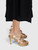Prada Gold Saffiano Leather Heeled Sandals