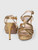 Prada Gold Saffiano Leather Heeled Sandals