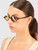 Bottega Veneta Havana Yellow Oval Sunglasses