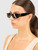 Saint Laurent Black Rectangle Monogram Sunglasses