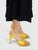 Dolce & Gabbana Yellow Croc Embossed Leather Sandals