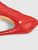 Prada Red Leather Woven Platform Pumps