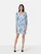Ganni Blue Floral Print Pleated Mini Dress