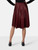 Prada Burgundy Leather Pleated Midi Skirt