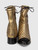Chanel Gold Quilted CC Ankle Boots