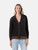Prada Black Metallic V-Neck Cardigan