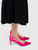 Saint Laurent Hot Pink Leather Pointed Pumps