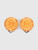 Chanel Vintage 2000 Orange Glitter CC Clip On Earrings