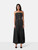 Ganni Black Textured Denim Strapless Dress