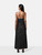 Ganni Black Textured Denim Strapless Dress